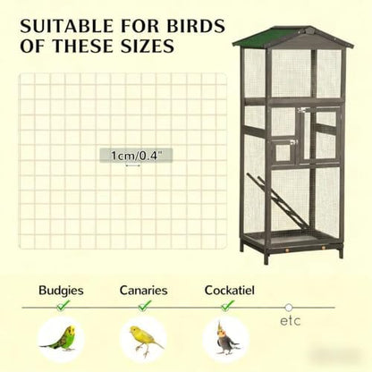 Sturdy Wooden Bird House with Natural Cedar Finish, Ventilated Design