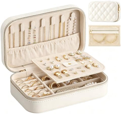 Lolalet Travel Jewelry Case with Clear Bag for Women Girls