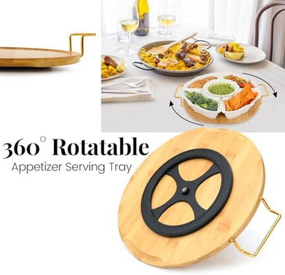 PLAPITATE Party Serving Trays and Platters, Ceramic Lazy Susan Serving