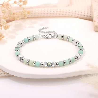 Gifts for Women Moonstone Bracelet, Amazonite Imperial Jasper