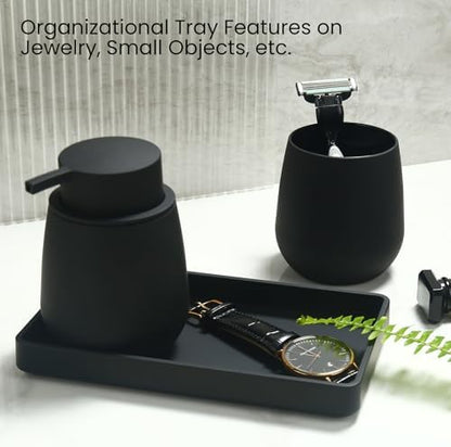 Black Bathroom Accessories Set, Modern 3 Pcs Bathroom Essentials