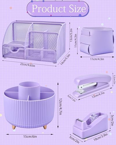Purple Desk Accessories and Organizers with Desk Organizer and