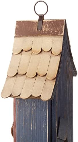 Glitzhome Hanging Birdhouse for Outside, Rustic Patriotic USA Wooden