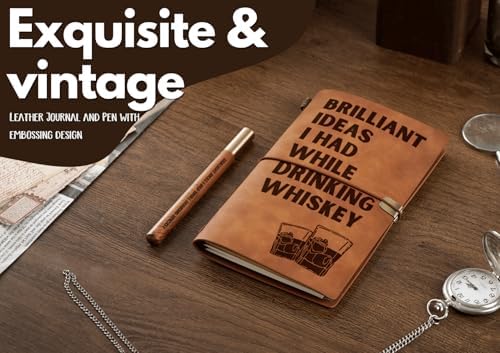 InnoBeta Whiskey gifts Leather Journal Notebook with Pen, for Whiskey