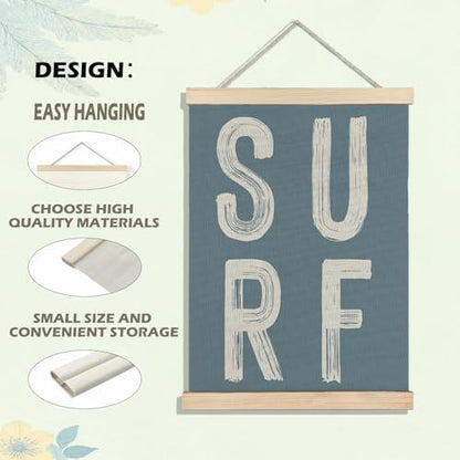 BearCake Surf Room Decor, Coastal Beach Surf Wall Art Poster Hanger