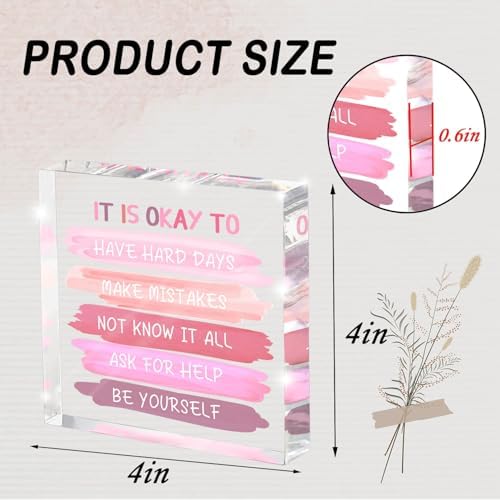 Mental Health Decor - Pink Office Decor Ornaments Teacher Desk