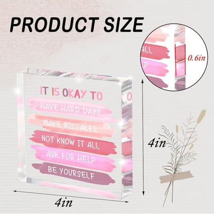Mental Health Decor - Pink Office Decor Ornaments Teacher Desk