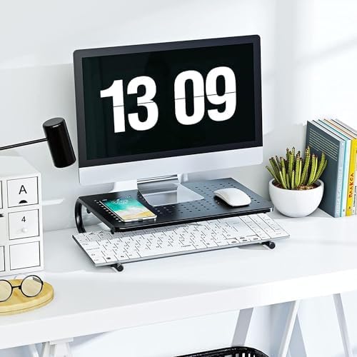 HUANUO Monitor Riser for Desk, Laptop Stand with Vented Steel Shelf