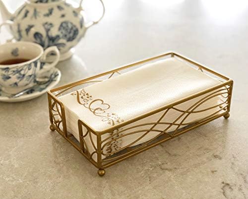 Antique Gold Elegant Sturdy Guest Napkin Holder | Premium Disposable