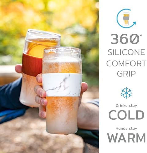 Host Freeze Beer Glasses, Freezable Beer Gifts for Men, Double Wall