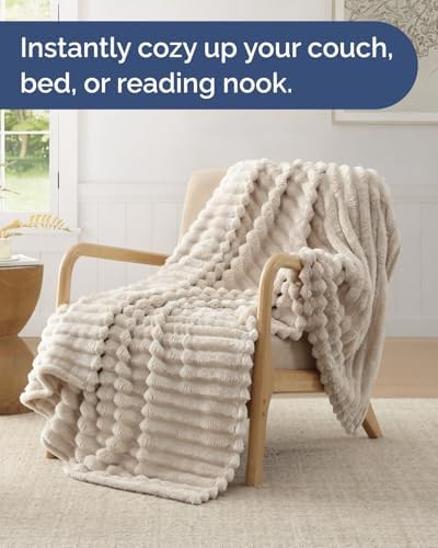 Fleece Blanket Throw Size - College Dorm Room Essentials - 50x60
