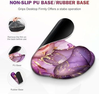 Gaming Mouse Pad Large Desk Mat, Cute Purple Marble Rose Desk Pad