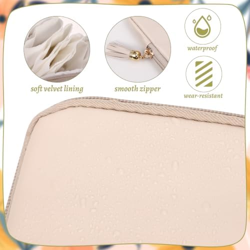 JATEBI 2 Pcs Small Travel Jewelry Organizer Case Zipper Faux Leather