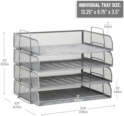 Mind Reader Stackable Paper Tray, Desktop Organizer, File Storage