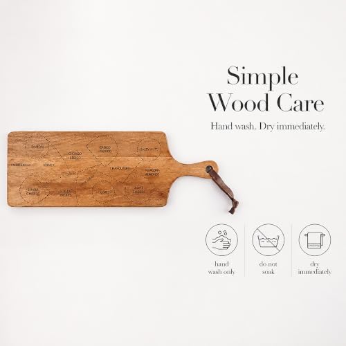 Mud Pie Charcuterie Serving Board, Wood Cheese Board