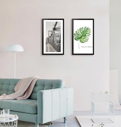 Frametory 2 Pack 14x24 Black Picture Frame with Real Glass Mat for