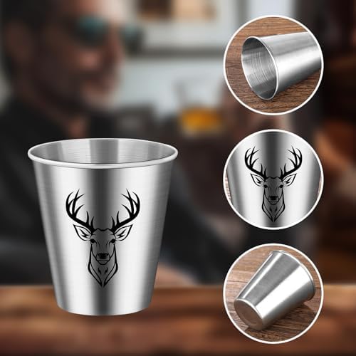 Deer Head Shot Glasses Bulk Set of 4 with Gift Box for Men Women