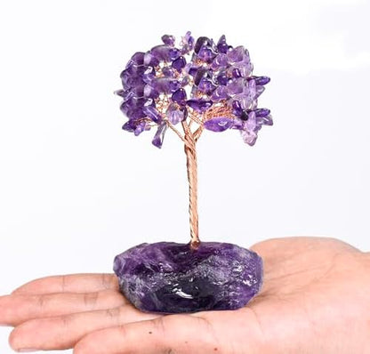 Amethyst Crystal Tree of Life,Purple Room Office Desk Decorations