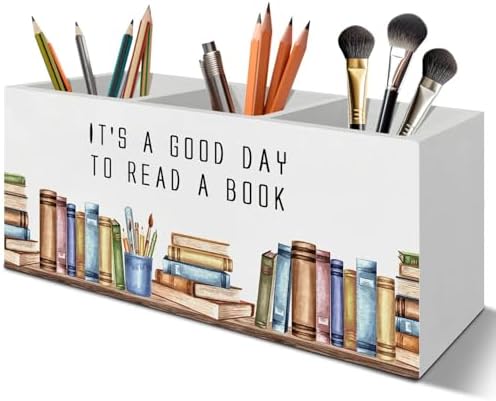 Book Lover Gifts Pen Pencil Holder Organizer for Desk Accessories