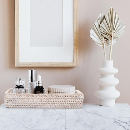 Rattan Bathroom Vanity Tray, Toilet Tank Tray, Toilet Basket Tank