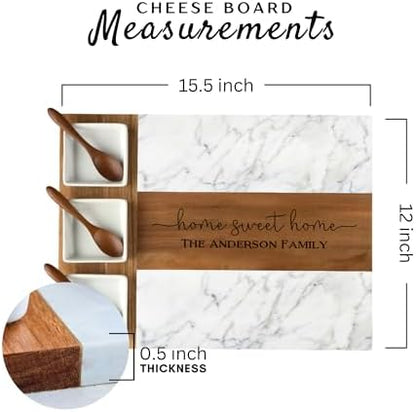Personalized Housewarming Gifts, Custom Marble Charcuterie Cheese