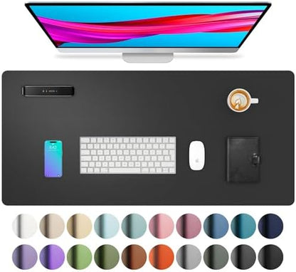 Aothia Leather Office Desk Pad Protector, Non-Slip PU Leather Desk
