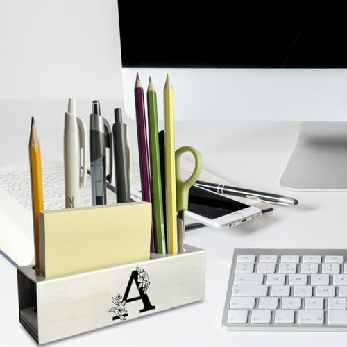 akeke Letter A Monogram Personalized Pencil Holder Gifts for Work