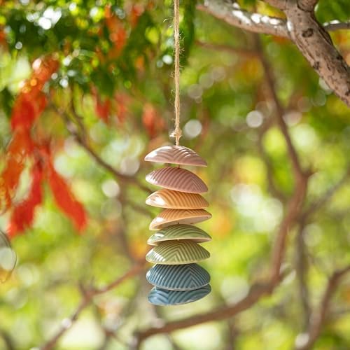 Woodstock Chimes Ceramic Disc Chime 26" Rainbow Wind Chime for