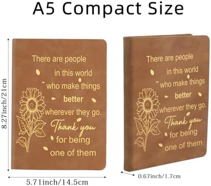 ZuEiiDop Thank You Sunflower Journal Notebook Gifts for Women Men
