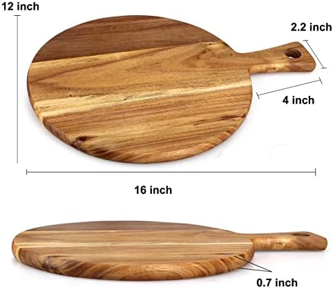 Acacia Wood Cutting Boards for Kitchen Round Chopping Charcuterie