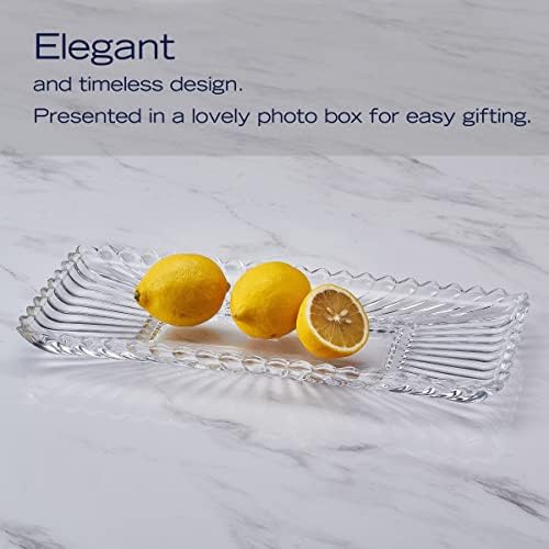 Mikasa Estate Crystal Glass Rectangular Serving Decorative Tray