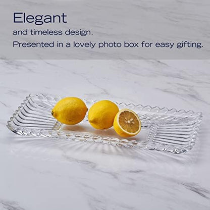Mikasa Estate Crystal Glass Rectangular Serving Decorative Tray