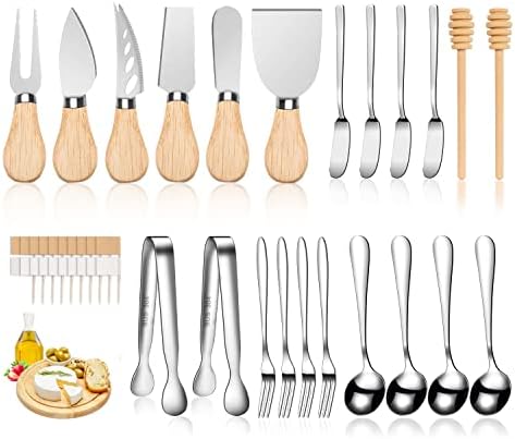 LifeMusican Charcuterie Board Accessories Wooden Cheese Spreader Knive