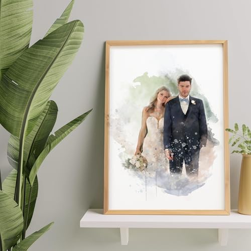 Dotride Watercolor Custom Couple Portrait Gift from Photo
