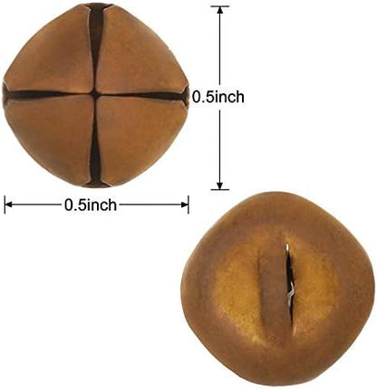 Zhanmai 300 Piece Jingle Bells Bulk 0.5'' Christmas Bells, Rusty
