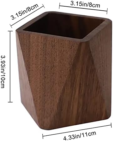 Black Walnut Wooden Pencil Box, Multiple-Use Desk Writing Stationary
