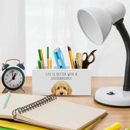 Goldendoodle Dog Gifts Pen Pencil Holder for Desk, Funny Golden Doodle