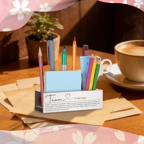 WINOESHE Stainless Steel Pencil Holder with Team & Heart Design