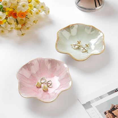 JAMEND CLXP Lotus Leaf Shape Decorative Ring Tray, Small Key Bowl