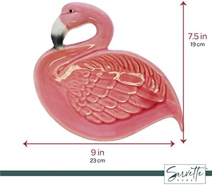 Servette Home Ceramic Trinket Tray Serving Dish-Flamingo