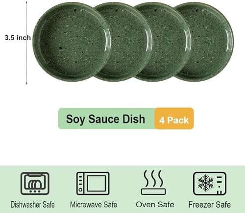 Dipping Bowls Set of 4, 2462°F High-Fired Ceramic Small Bowls for