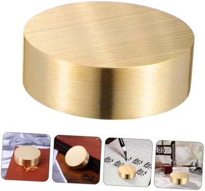 Lurrose 2PCS Brass Paperweights for Desk Home Decor Elegant