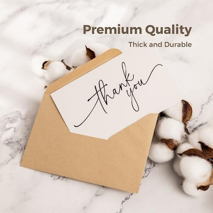 SPIRITDUST 52-pack Thank You Cards Bulk with Kraft Envelopes &
