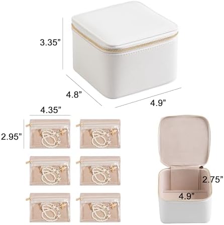 Frebeauty Travel Jewelry Case for Women,Small Jewelry Box with 6