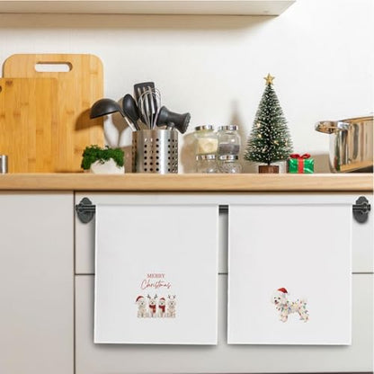 Christmas Bichon Frise Kitchen Towels, Bichon Frise Dog Lover Gifts