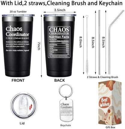 Grifarny Chaos Coordinator Tumbler 20 oz - Thank You Gifts for Men