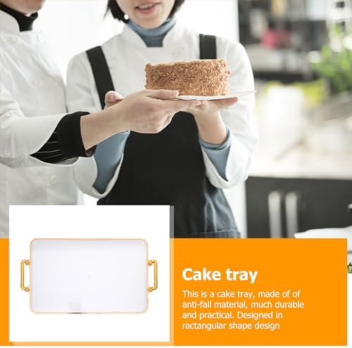 Rectangular Acrylic Dessert Tray with Handles for Cupcakes