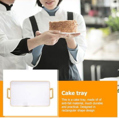 Rectangular Acrylic Dessert Tray with Handles for Cupcakes