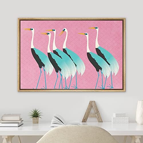 SIGNWIN Framed Canvas Print Wall Art Preppy Room Decor Vibrant Teal