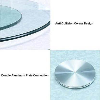 24 Inch Glass Lazy Susan, Round Dining Room Turntable